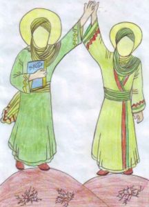 نقاشی با موضوع عید غدیر کاری از فاطمه سادات حسینی 11 ساله از مشهد